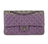 Medium Iridescent Classic Double Flap, &pound;4,900, Handbags, Purple, Lambskin Leather, Front view